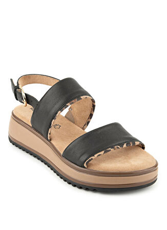 Hush Puppies Deri Siyah Kadın Sandalet Feliz
