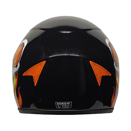 MTS Full Face Motosiklet Çocuk Kaskı K5 Skull Black
