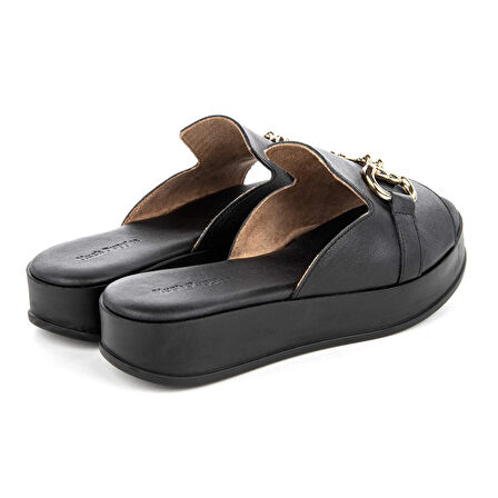 Hush Puppies Asan 624219 Hakiki Deri Kadın Terlik Siyah