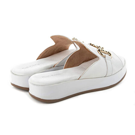 Hush Puppies Asan 624219 Hakiki Deri Kadın Terlik Beyaz