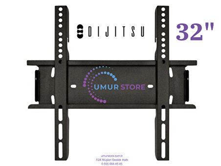 Dijitsu 32 DS 10000 AOSP 32” HD 80 Ekran Android 32”, 39”, 40” Uyumlu Lcd Led TV Sabit Duvar Askı Aparatı