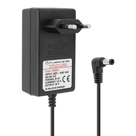 21 Volt - 1 Amper - 21 Watt 5.5*2.5 Mm L Uçlu Şarjlı Matkap Adaptörü