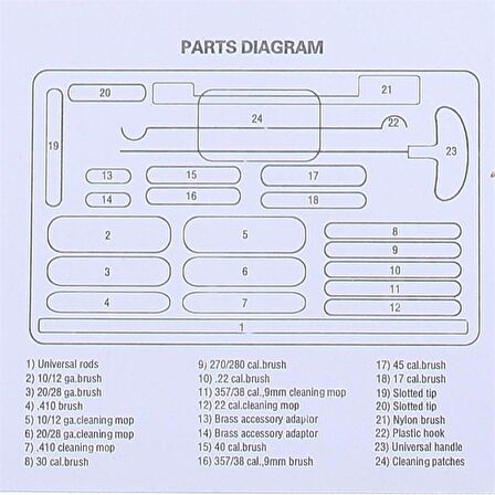 24 Adet Evrensel Av Slah Temizleme Kiti Tüfek Tabanca Temizleme Seti