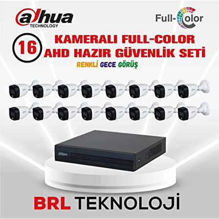 Dahua 16 Kameralı Renkli Gece Görüşlü Full Hd Güvenlik Kamera Seti