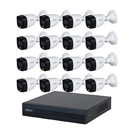 Dahua 16 Kameralı Renkli Gece Görüşlü Full Hd Güvenlik Kamera Seti