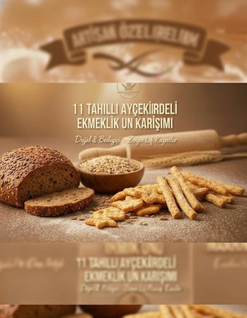 Tam Tahıllı Un Ayçekirdekli 11 Tahıllı 500 Gr Ekmeklik Poğaçalık Un Karışımı