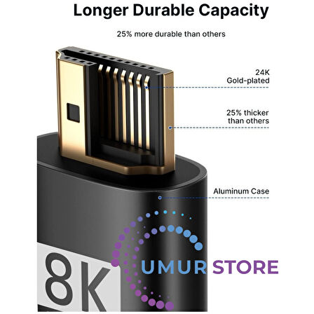 8k UHD Uzun HDMI Kablosu 48GBPS Yüksek Hızlı HDMI 2.1 Örgülü Oyuncu Kablo 4K 120Hz 144Hz 8k 60Hz Dinamik Hdr Dts:x 5 mt