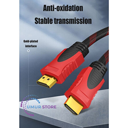 3mt Üç 3 Metre Sargılı HDMI Kablo Full Hd 1080 3D 4K 2160P Kaliteli Hdmi 2k 4K HDMI 2.0