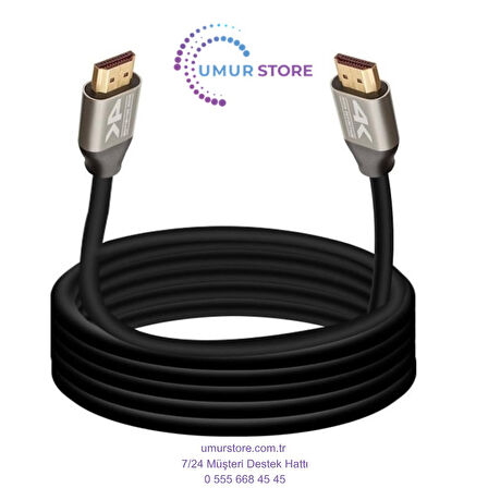 30 Metre 4K HDMI Kablo Erkek-Erkek – Altın Uçlu, 18GBPS, Arc & Ethernet Destekli