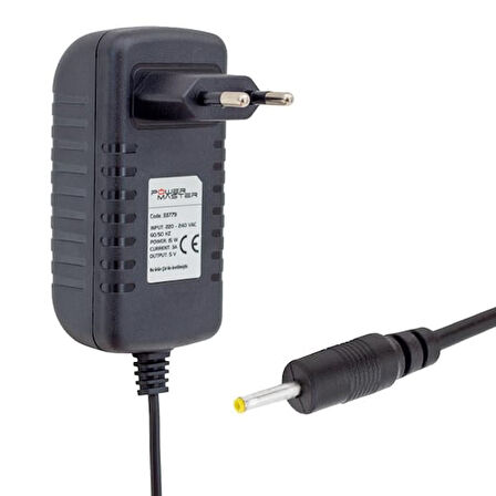 5 Volt - 3 Amper 2.5*0.7 Mm Uçlu Plastik Kasa Priz Tipi Adaptör