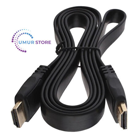 e Flat Hdmi Kablo Yassı Kablo 1.4V Full Hd 4K 3D 3m