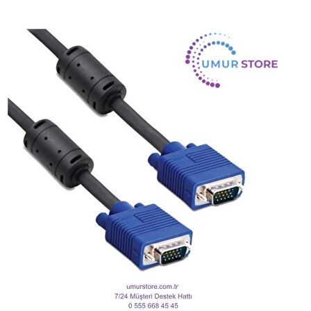 20M VGA Kablo Projeksiyon Monitör LCD Görüntü Aktarıcı Kablosu 20 Metre VGA Kablo