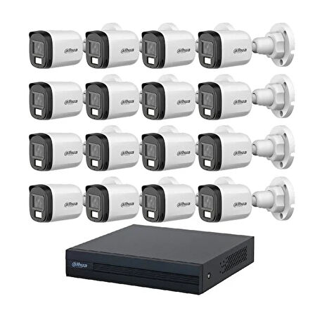 Dahua 5 Mp 16 Kameralı Sesli 30 Metre Renkli Gece Görüşlü Full Hd Kamera Seti