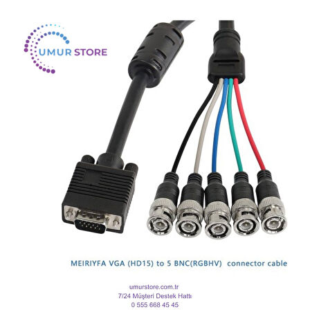 Bnc Monitör Kablosu VGA Bnc Monitör Kablosu Kompanent Bnc VGA Kablo