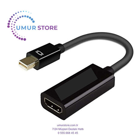 Mini Display Port To HDMI Dönüştürücü 1080P Full Hd Adaptör Görüntü Aktarımı