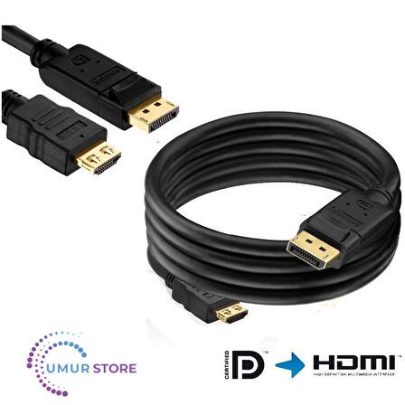 Displayport To HDMI Dönüştürücü Kablo 5 Metre