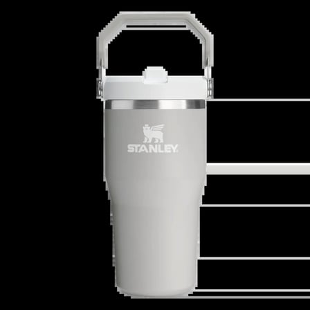 IceFlow™ Flip Straw Tumbler Pipetli Termos 0.60 LT Koyu Beyaz