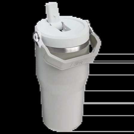 IceFlow™ Flip Straw Tumbler Pipetli Termos 0.60 LT Koyu Beyaz