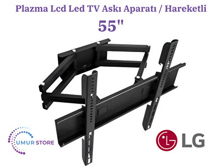 LG 55QNED80T 55 inç 4K Smart HDR10 webOS24 QNED  138/139/140 Ekran Lcd Led TV Hareketli Duvar Askı Aparatı