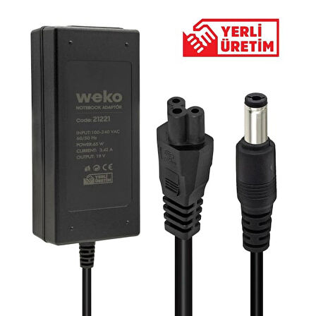 19 Volt 3.42 Amper 65 Watt Notebook Adaptör (5.5*2.5 Uçlu)