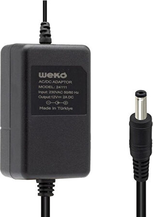 12 Volt 2 Amper 5.5*2.1 Uçlu Yerli Üretim Plastik Kasa Masaüstü Adaptör