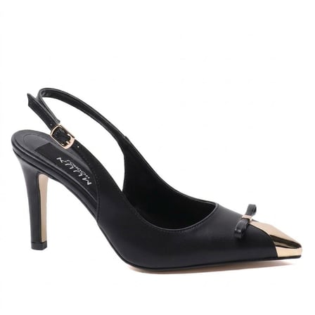 Kuum London K145-25882 Siyah Vip Exclus 7 cm Kadın Ayakkabı