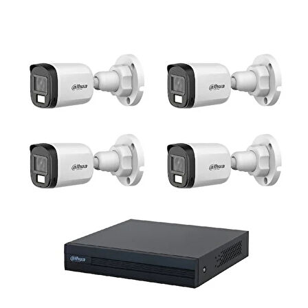 Dahua 4 Kameralı 30 Metre Renkli Gece Görüşlü Full Hd Güvenlik Kamera Seti