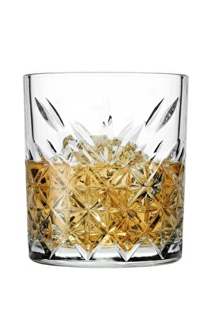 Paşabahçe 6 Adet Lüx Viski Bardağı Timeless Kristal Dekorlu Bardak 52790