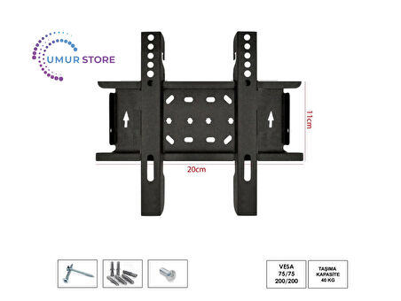 Hello HL-1900 19'' Vga-HDMI-Rca 19”- 27” inç (55-70cm) Lcd Led TV Sabit Askı Aparatı