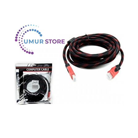 5 Metre 1080p Hasır Örgülü Hdmi Kablo