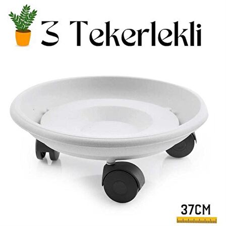 TransForMacion Tekerlekli Saksı Altığı 37 CM Coadura Design Beyaz 715718