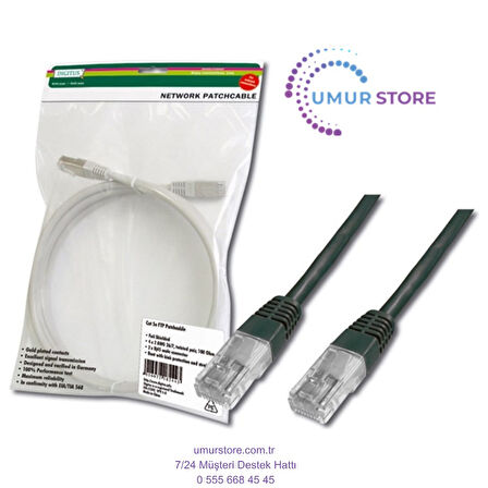 Cat-5e Utp Patch Kablosu, 2 Metre, Awg 26/7, Siyah Renk, 3p Sertifikalı