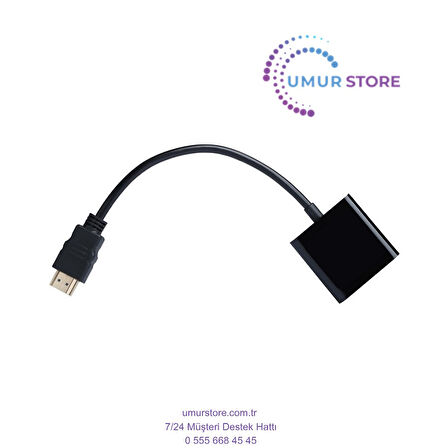 HDMI to VGA Dijital - Analog, Full HD 1080P,Tak Çalıştır Görüntü Dönüştürücü Kablo