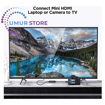Mini HDMI Uzatma Kablosu 25 cm 4K 60Hz Male To Female Mini HDMI Kablo