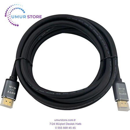 3mt 4K 60HZ HDMI 2.0 - Ethernet 18 Gbps Metal Başlık HDMI Kablo