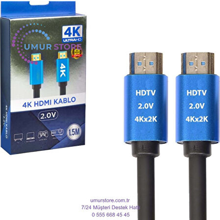 HDMI Kablo Gold 2.0V 2K 4K HDTV 1.5 mt
