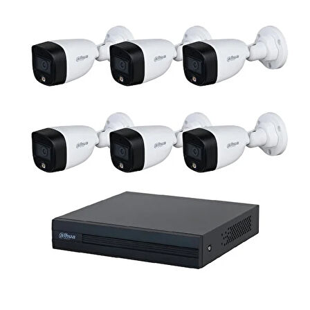 Dahua 6 Kameralı Renkli Gece Görüşlü Full Hd Güvenlik Kamera Seti