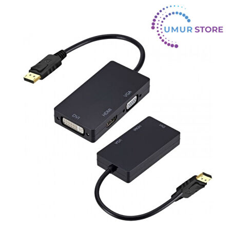 Displayport DVI HDMI VGA Çevirici Displayport HDMI DVI VGA Çevirici
