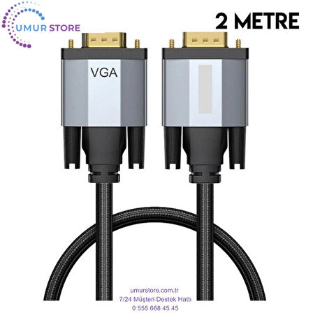 1080P VGA To VGA Kablo Monitör Projeksiyon Kablosu 2METRE-(5775) - MCT6844-7186