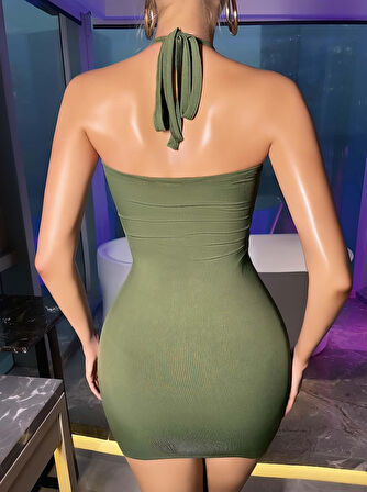 Kadın Yeşil Fantezi Clup Elbisesi 5029