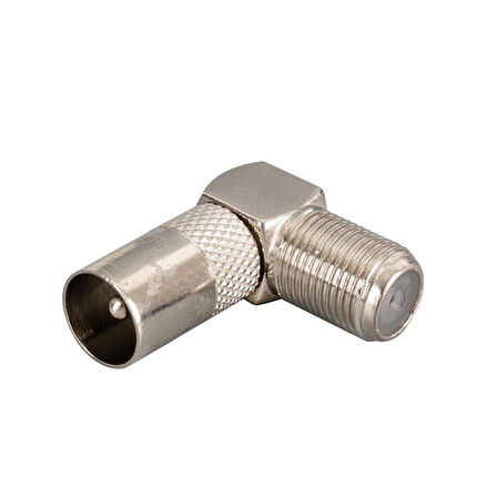 F Konnektör Dişi - 60 Ohm Erkek L Tip Çevirici
