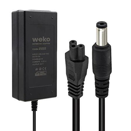 20 Volt 3.25 Amper 65 Watt Notebook Adaptör (5.5*2.5 Uçlu)