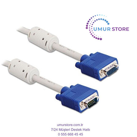 Primex SLX-143 VGA F/m 15P 3 Metre VGA Uzatma Kablosu Beyaz, Erkek Dişi VGA Kablo