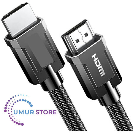 8k 60Hz HDMI 2.1 Örgülü Görüntü Aktarma Kablosu 2 Metre