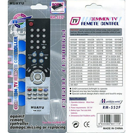 SAMSUNG ile uyumlu RM-552F TÜPLÜ TELEVİZYON KUMANDASI-Üniversal