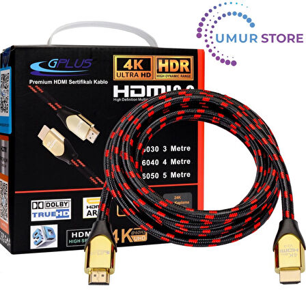 4K60 1 Metre HDMI 2.0 18 Gbps 4K Ultra Hd Premium Sertifikalı 4K 60Hz 26 AWG D-Hdr Hdcp 2.2 Earc Destekli 18 Gbps Yüksek