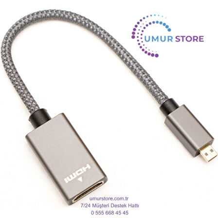 Micro HDMI To HDMI Çevirici Kablo 4K 60Hz 20CM