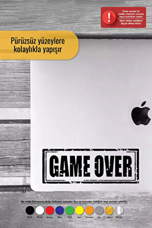 Game Over - Araç, Oto, Laptop, Duvar Uyumlu Sticker 15*6 Cm