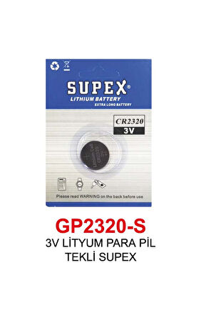 3V LİTYUM PARA PİL TEKLİ SUPEX 2320