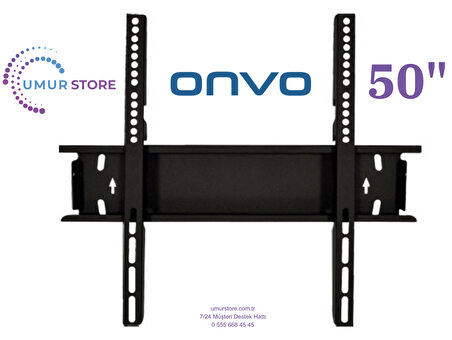 ONVO 50OVF9001UQ 50'' 127 Ekran Uydu Alıcılı 4K 42”, 43”, 49”, 50” Uyumlu Lcd Led TV Sabit Duvar Askı Aparatı